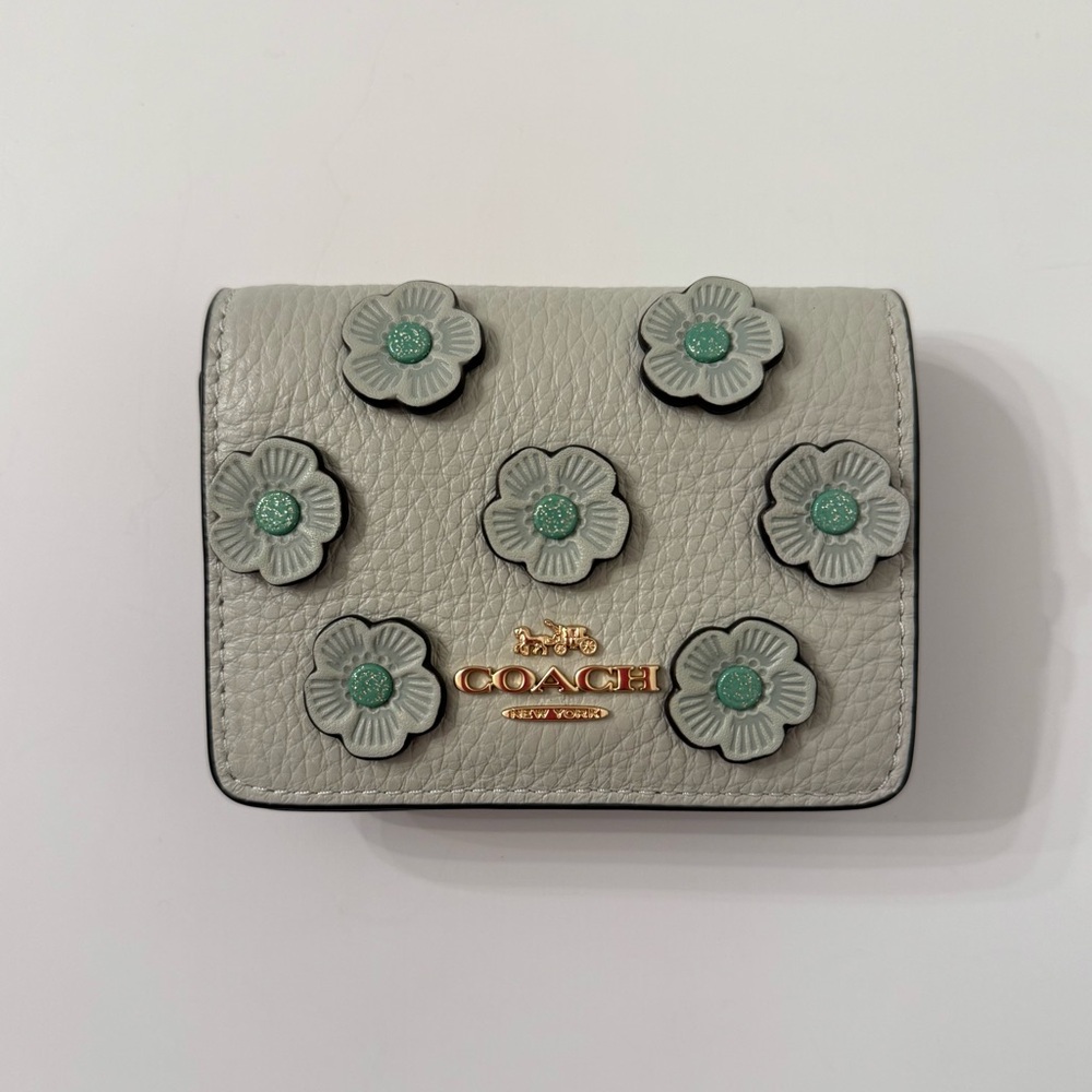 Coach Mini Wallet On A Chain with Floral Applique